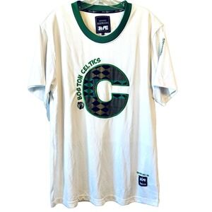 Two Hype NBALAB Boston Celtics Shirt Large White Green Graphic Jersey Tee